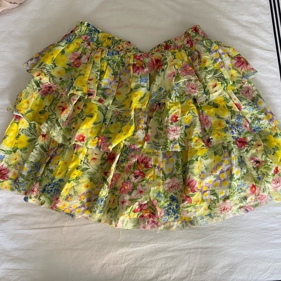 Loveshackfancy NWT Brynlee Skirt in Rainbow Skies Floral Print Mini Ruffle Skirt - Picture 8 of 9